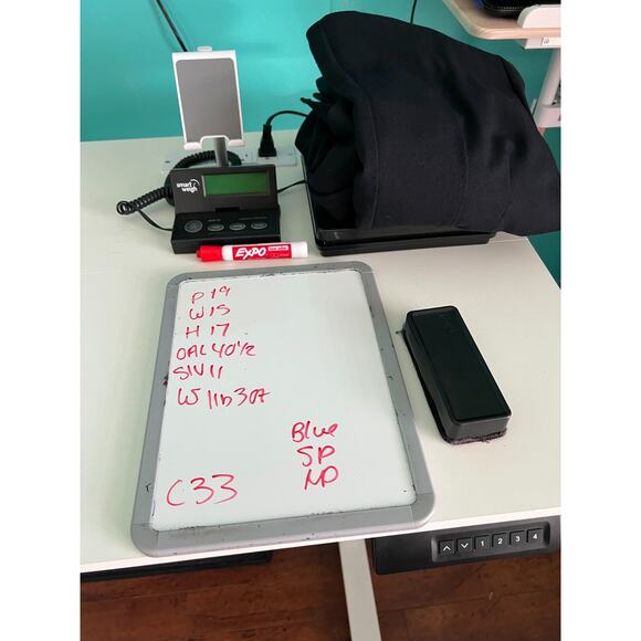 Vtg 80s New Wave Tuxedo Power Suit Blazer Secretary Work Navy Coat Dress M/L - Picture 8 of 8